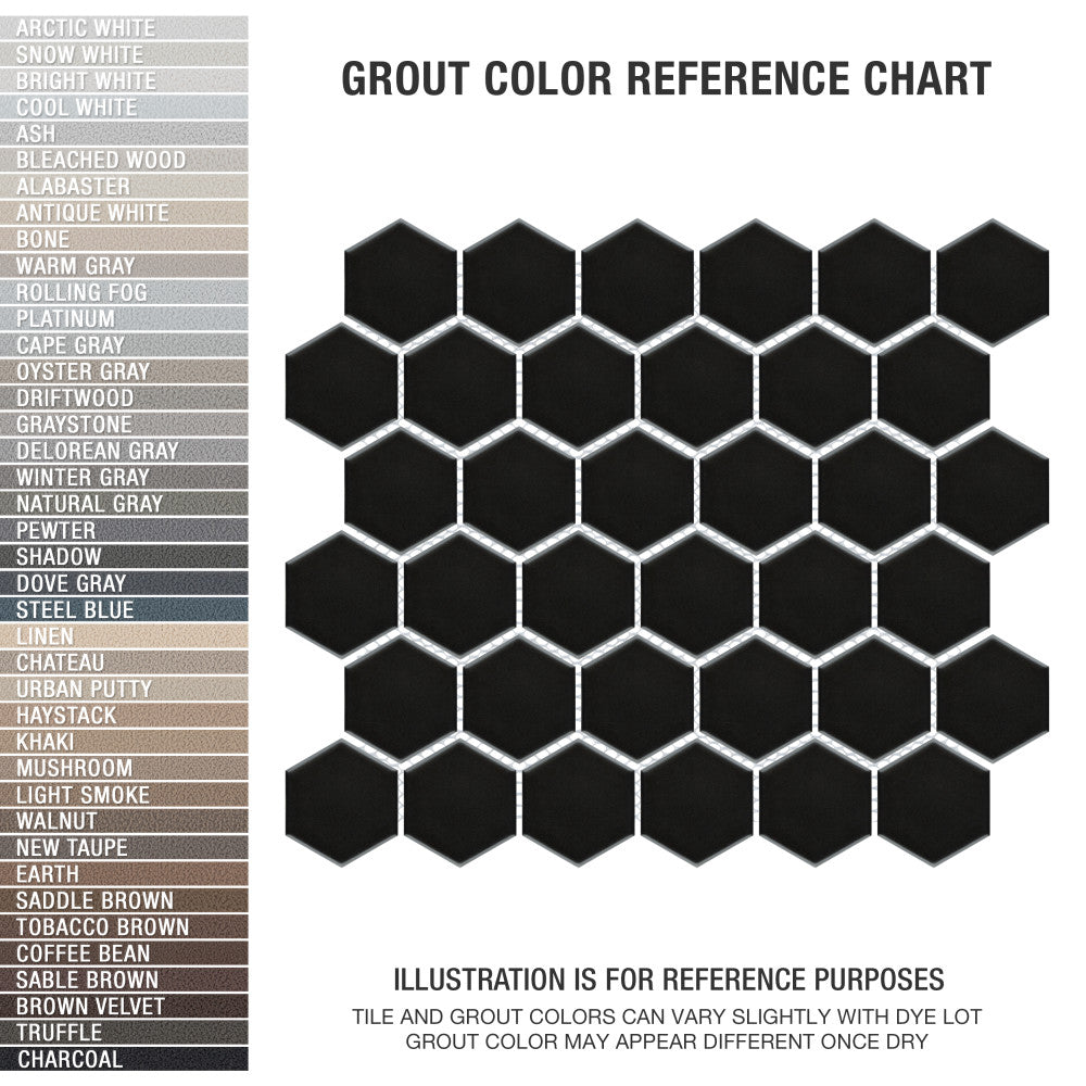Merola Tile Metro Hex 2 in. Matte 11-1/8 in. x 12-5/8 in. Black Porcelain Mosaic (9.64 sq. ft. / Case)