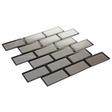 Daltile Premier Accents Smoke Gray Brick Joint 11 in. x 13 in. x 8 mm Glass Mosaic Wall Tile (0.956 sq. ft. per piece)