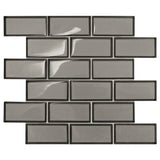Daltile Premier Accents Smoke Gray Brick Joint 11 in. x 13 in. x 8 mm Glass Mosaic Wall Tile (0.956 sq. ft. per piece)