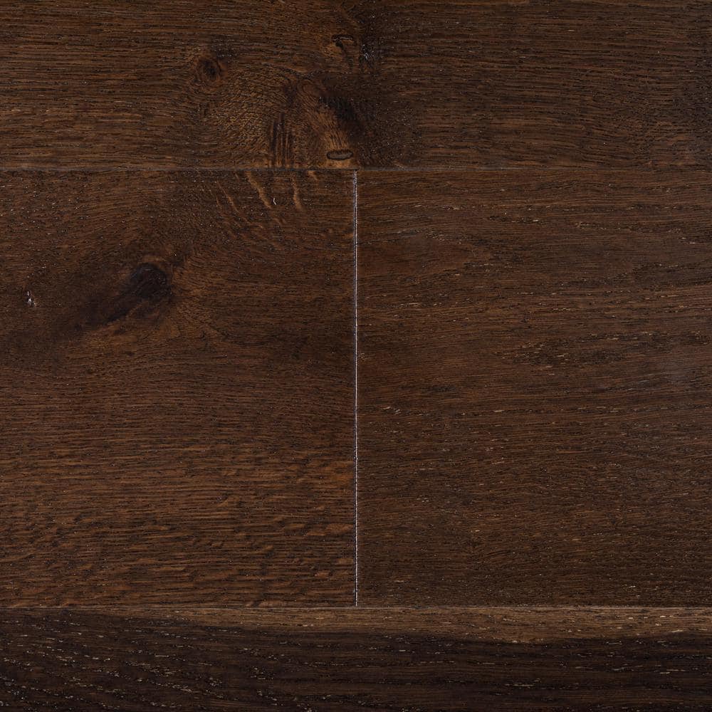 NATU Smoked French Oak 3/8 in. T x 7.5 in. W Click Lock Wire Brushed Engineered Hardwood Flooring (19.4 sq.ft./case)