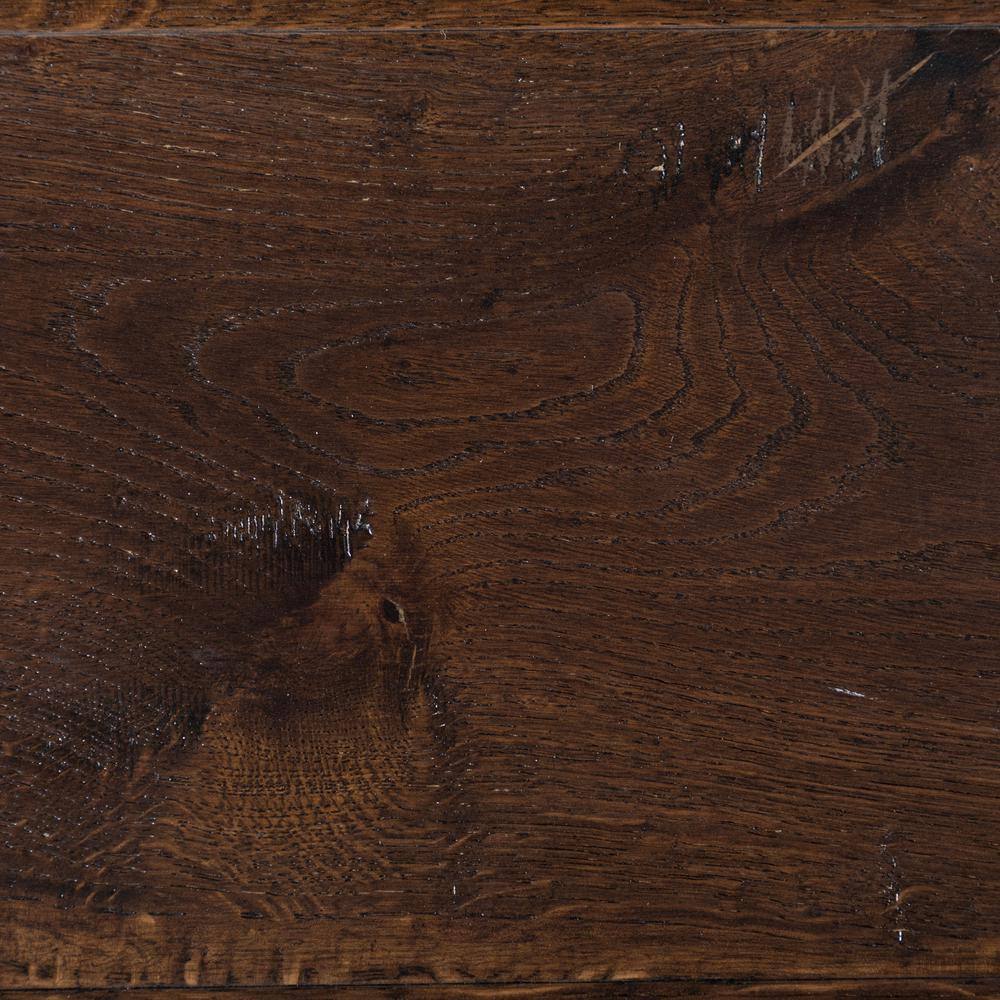 NATU Smoked French Oak 3/8 in. T x 7.5 in. W Click Lock Wire Brushed Engineered Hardwood Flooring (19.4 sq.ft./case)