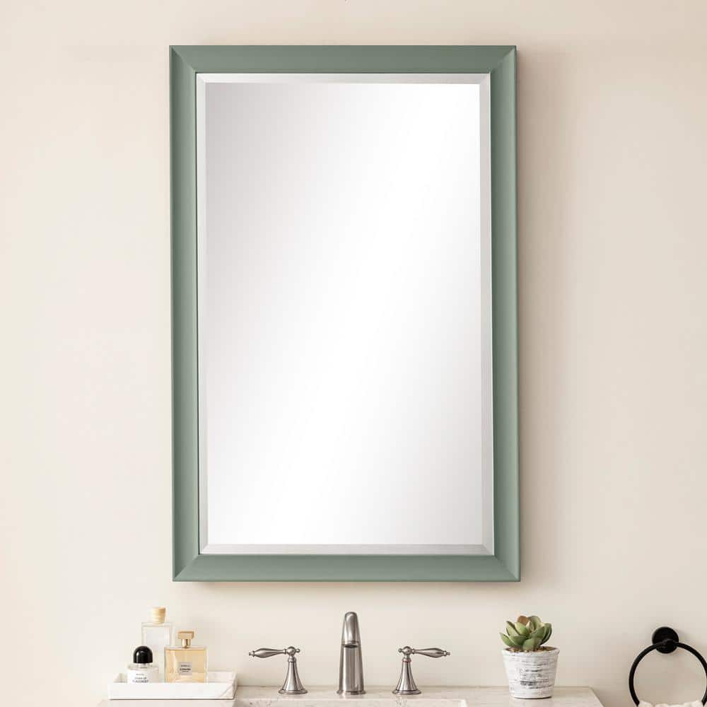James Martin Vanities Glenbrooke 26" x 40" Rectangular Vanity Mirror in Smokey Celadon