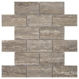 Daltile Stonehollow Smoky Taupe 12 in. x 12 in. x 6.35 mm Ceramic Brick Joint Mosaic Floor and Wall Tile (0.83 sq. ft. per piece)