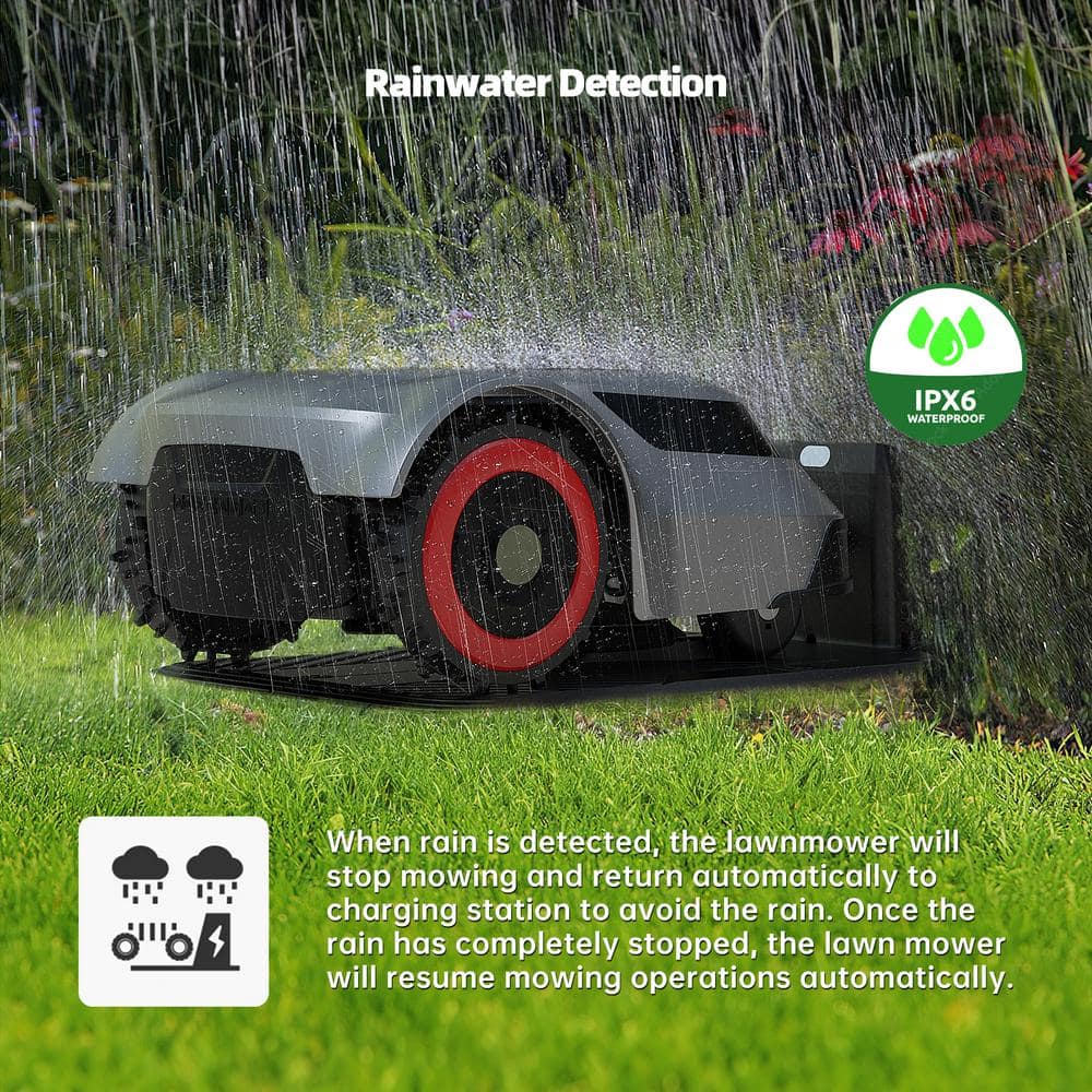 smonet 8 in. Robot Lawn Mower - Automatic Lawnmower Battery Powered APP Control, Smart Path Planning, Up to 1/4 Acre