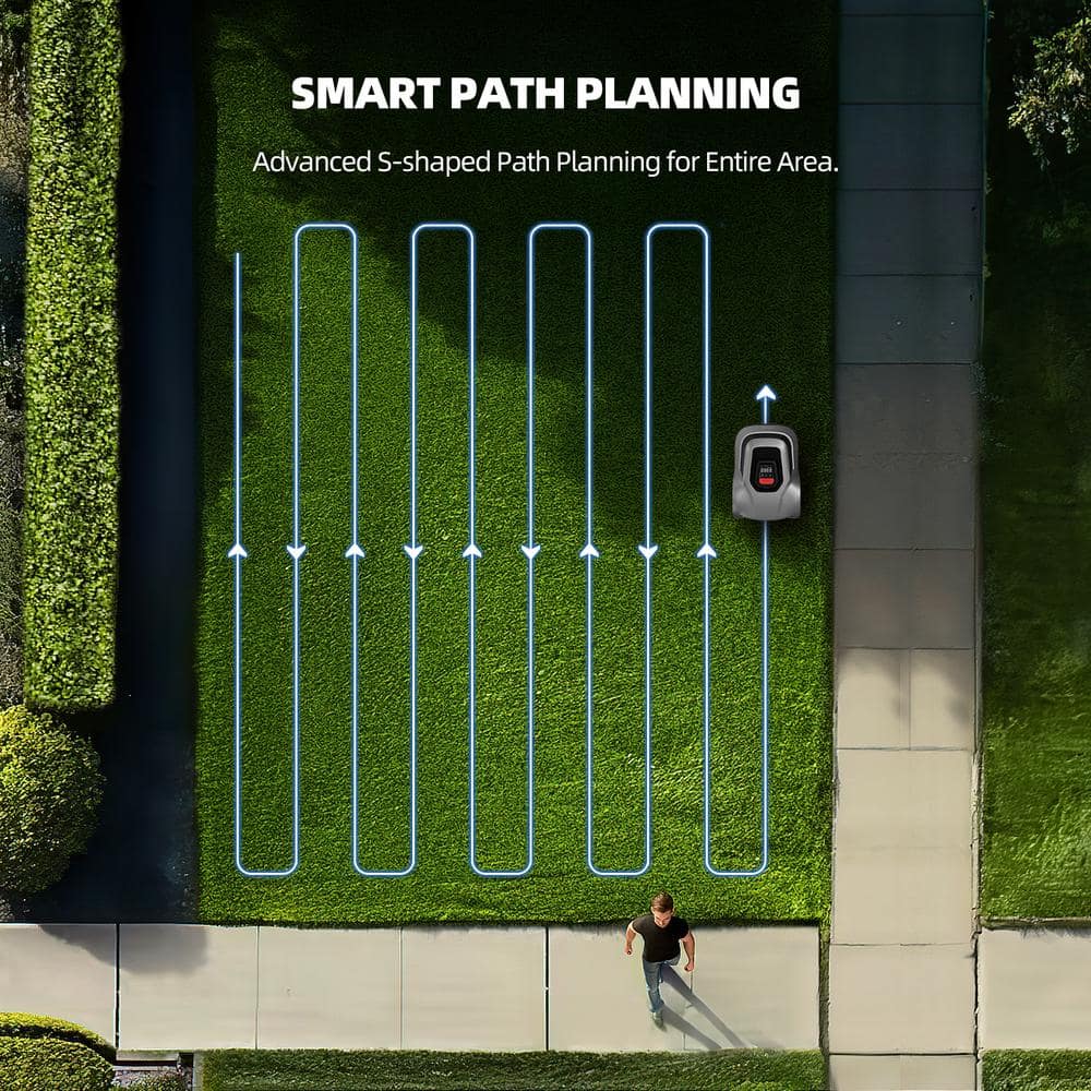 smonet 8 in. Robot Lawn Mower - Automatic Lawnmower Battery Powered APP Control, Smart Path Planning, Up to 1/4 Acre