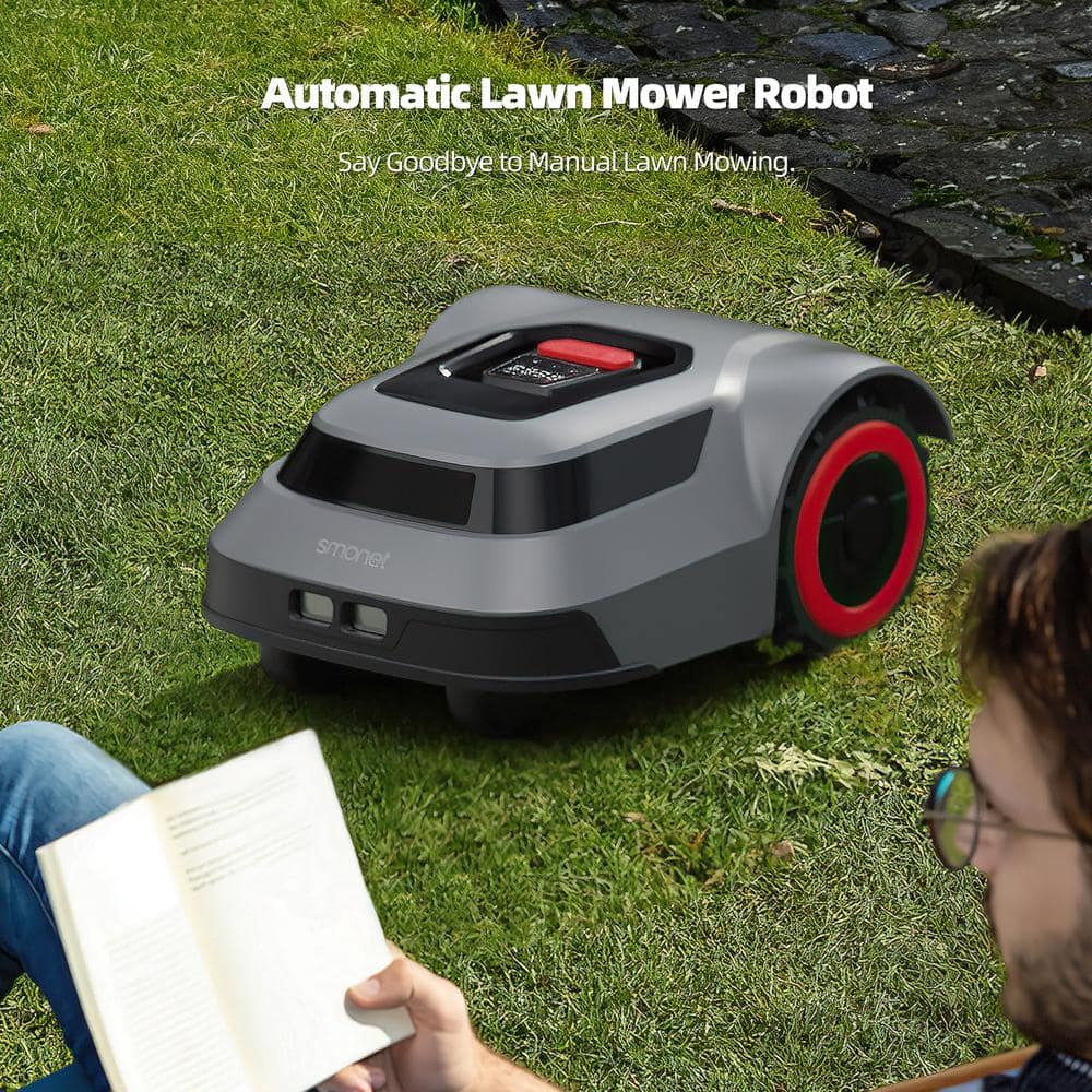 smonet 8 in. Robot Lawn Mower - Automatic Lawnmower Battery Powered APP Control, Smart Path Planning, Up to 1/4 Acre