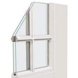 72 in. x 80 in. Fiberglass Smooth White Left-Hand Inswing Hinged 3/4-Lite Patio Door with 4-Lite SDL