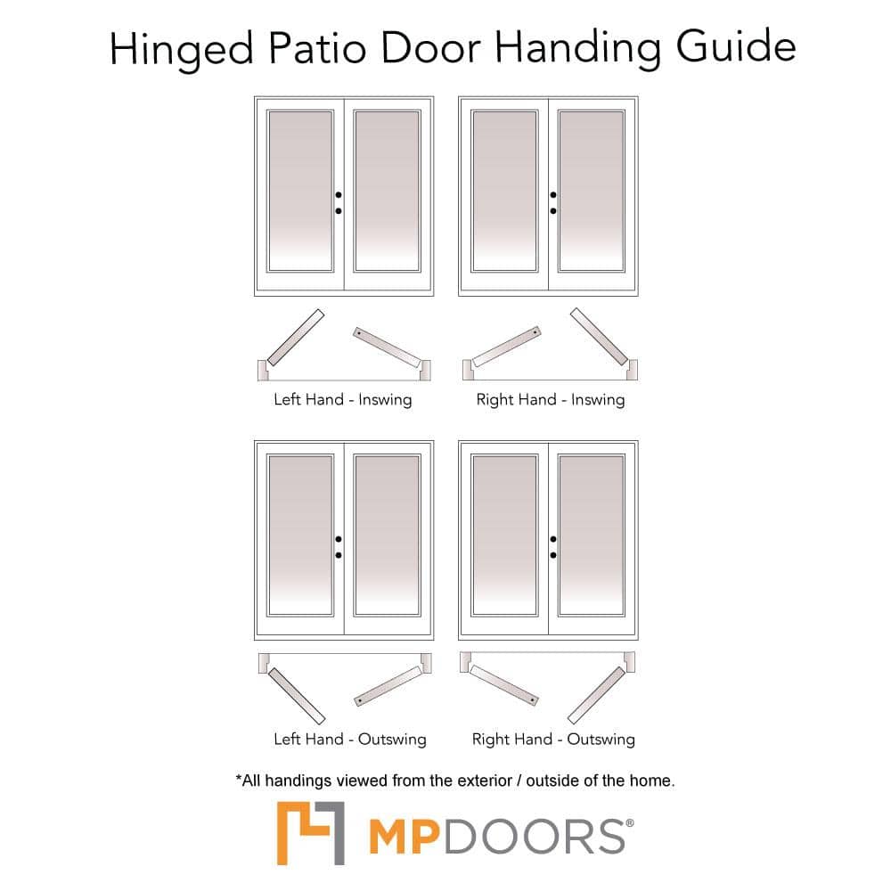 60 in. x 80 in. Fiberglass Smooth White Left-Hand Outswing Hinged Patio Door with 15-Lite GBG