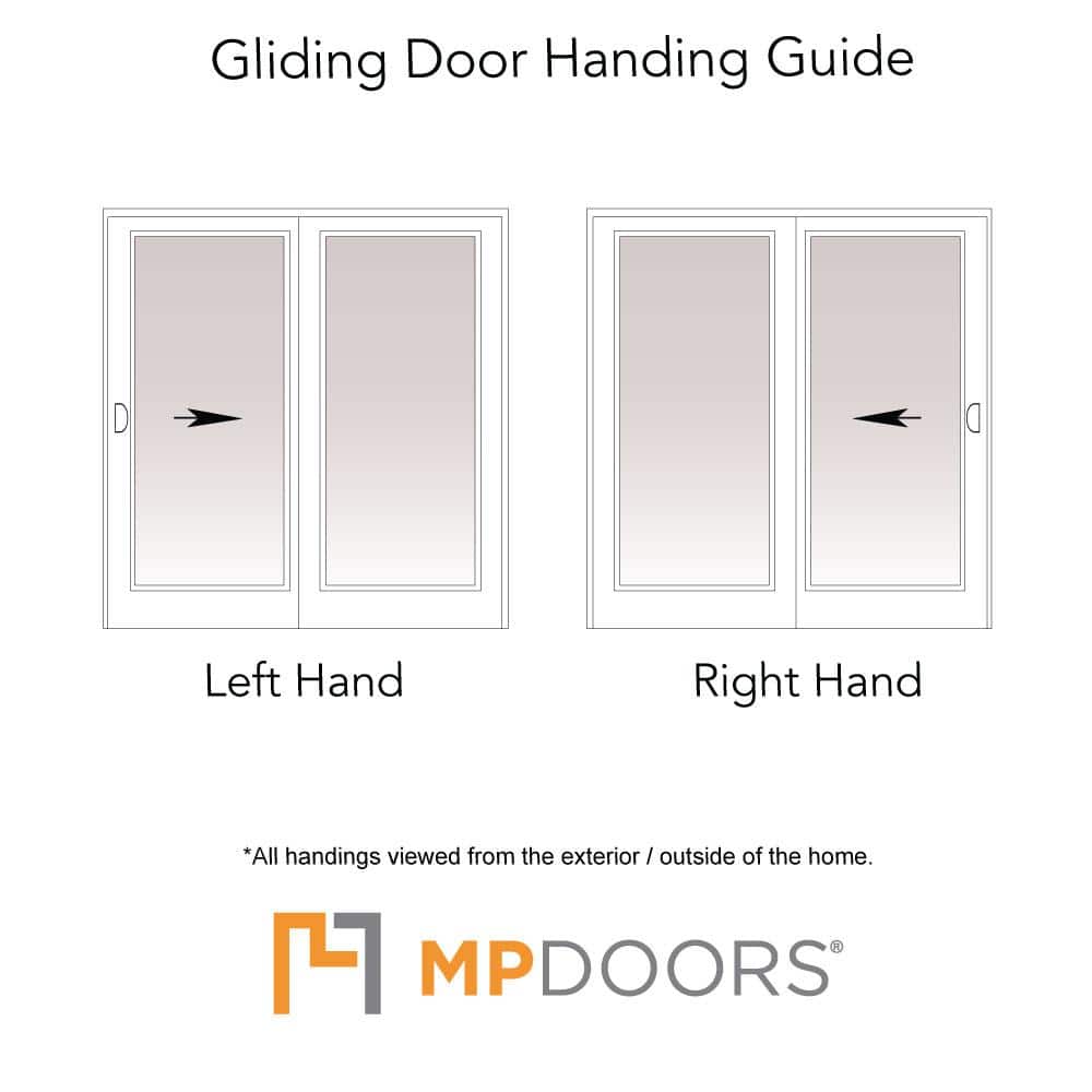 60 in. x 80 in. Woodgrain Interior and Smooth White Right-Hand Composite PG50 Sliding Patio Door