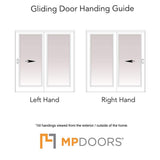 60 in. x 80 in. Woodgrain Interior and Smooth White Right-Hand Composite PG50 Sliding Patio Door