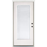 36 in. x 80 in. Smooth White Left-Hand Inswing Full-Lite 4-Lite SDL Low-E Finished Fiberglass Prehung Front Door