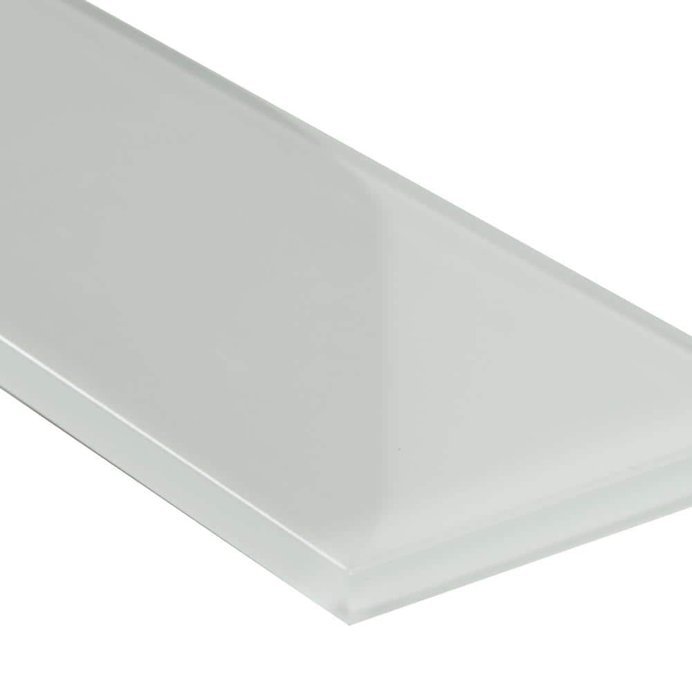 MSI Snow Cap White 3 in. x 9 in. x 8mm Glossy Glass Wall Tile (3.8 sq. ft. / case)