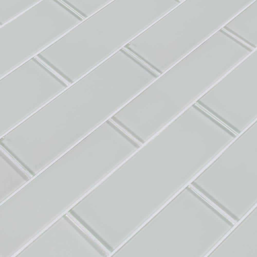 MSI Snow Cap White 3 in. x 9 in. x 8mm Glossy Glass Wall Tile (3.8 sq. ft. / case)