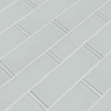 MSI Snow Cap White 3 in. x 9 in. x 8mm Glossy Glass Wall Tile (3.8 sq. ft. / case)