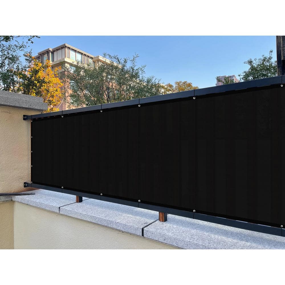 4 ft. x 50 ft. Privacy Fence Screen 90% Blockage Shade Temporary Fencing for Wall Gazebo Backyard Black (2-Pack)