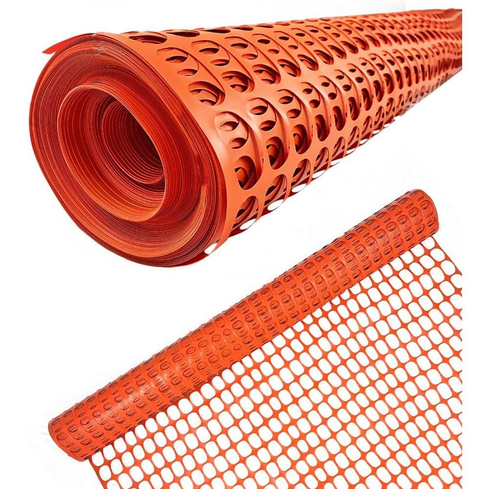 3.3 ft. x 49.2 ft. Orange Construction Snow/Safety Barrier Fence Warning Barrier Fence