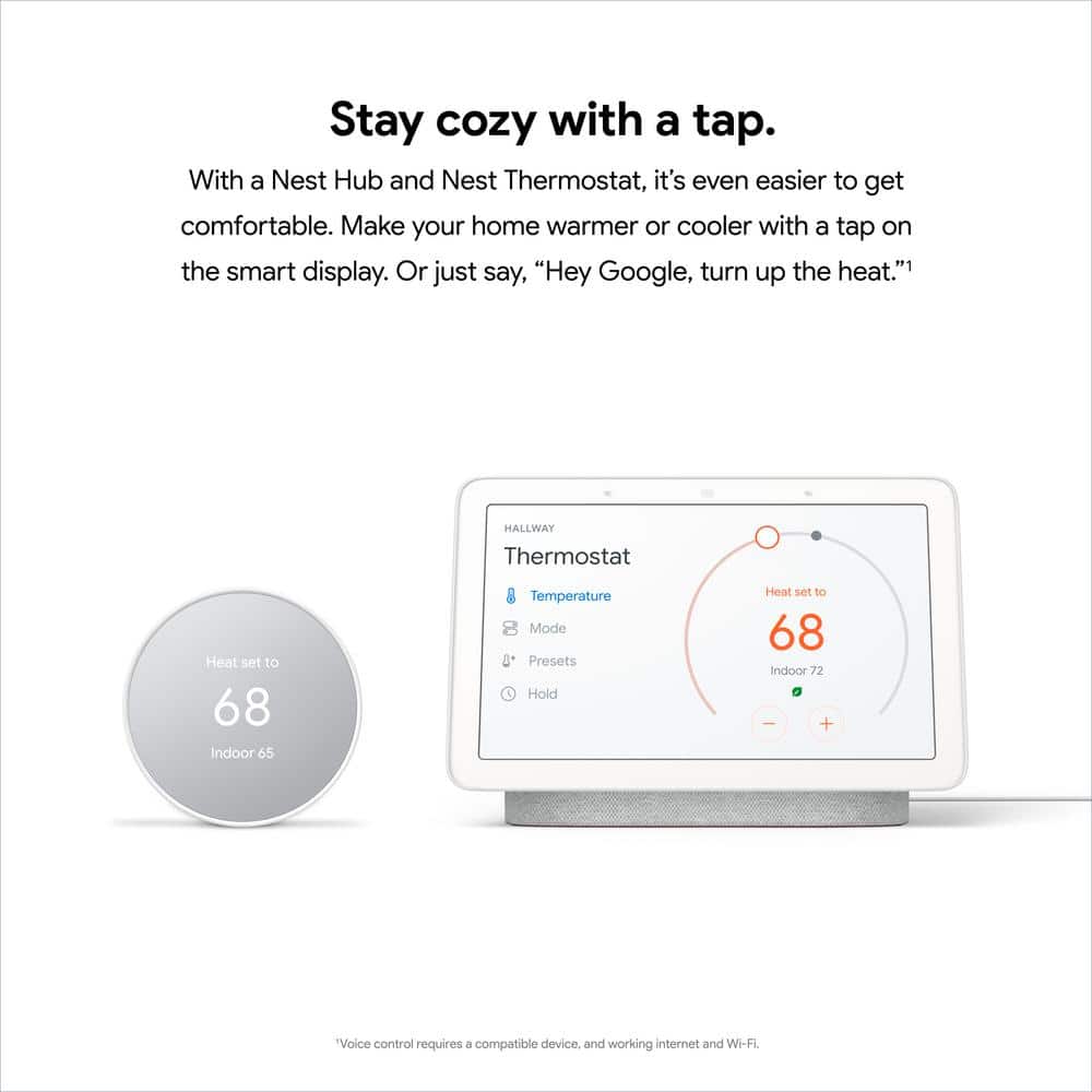 Google Nest Thermostat - Smart Programmable Wi-Fi Thermostat - Snow