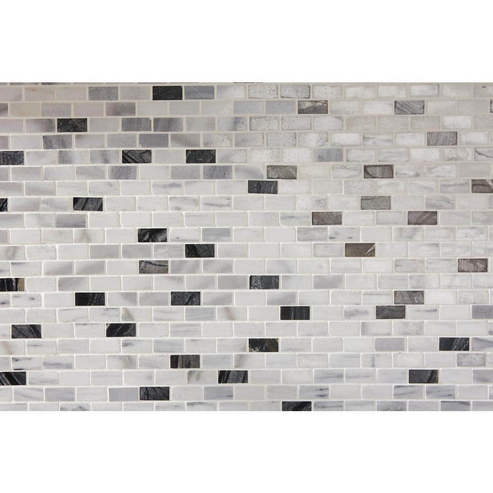 Daltile Snow Illusion 2-5/8 in. x 12 in. Marble Decorative Accent Wall Tile (0.2188 sq. ft. per Piece)