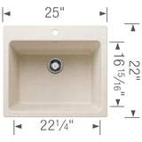 Blanco Liven 25" Granite Laundry Utility Sink Kit in Soft White