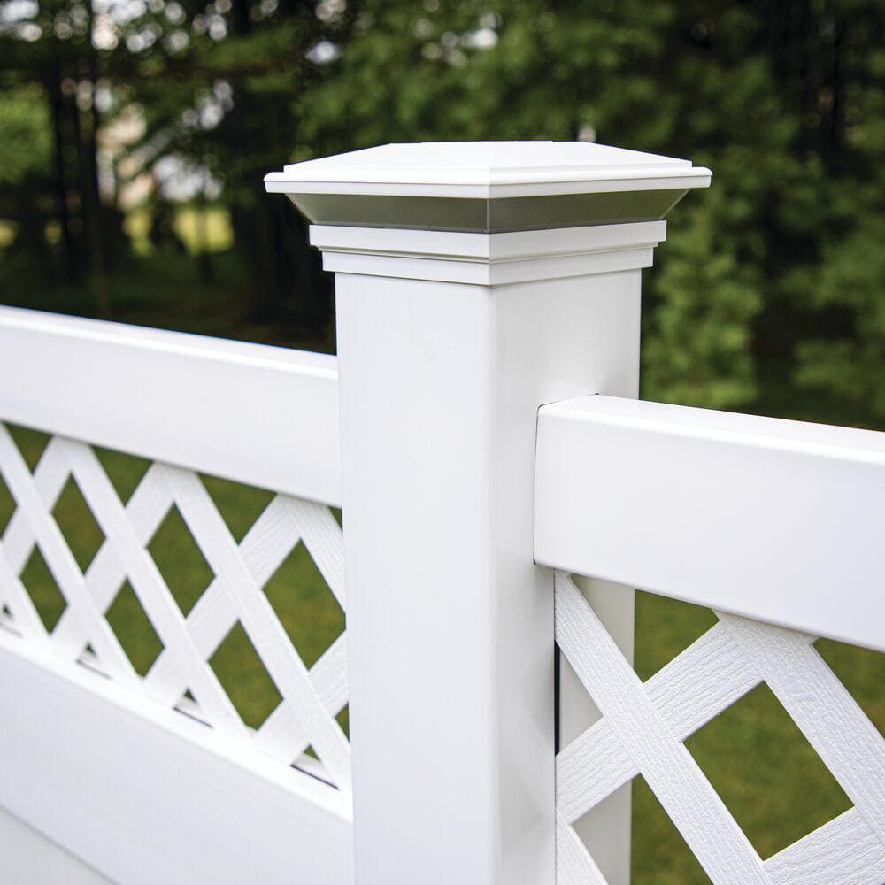 Veranda 5 in. x 5 in. Vinyl Solar-Powered Contemporary Beveled Post Cap