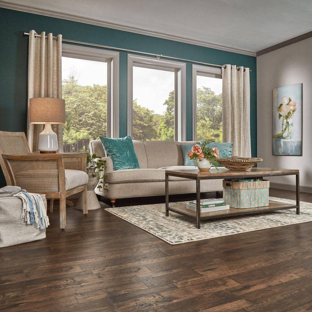 Pergo Outlast+ Somerton Auburn 12 mm T x 7.4 in. W Waterproof Laminate Wood Flooring (19.63 sq. ft./case)