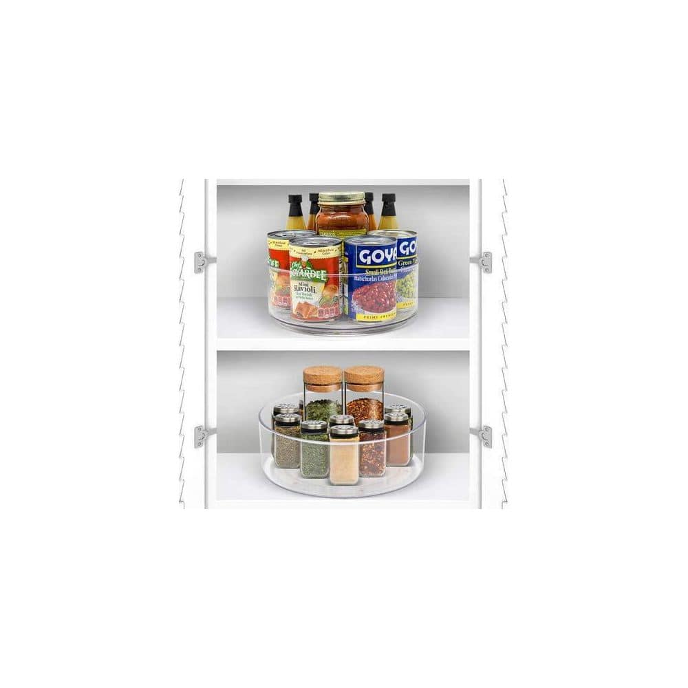 Sorbus 2 Pack 9 in Clear Plastic Round Rotating Organizers Refrigerator Lazy Susan Turntable