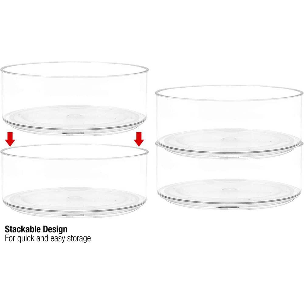 Sorbus 2 Pack 9 in Clear Plastic Round Rotating Organizers Refrigerator Lazy Susan Turntable