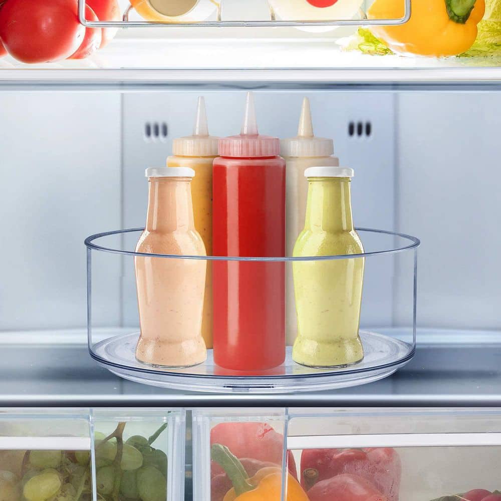 Sorbus 2 Pack 9 in Clear Plastic Round Rotating Organizers Refrigerator Lazy Susan Turntable