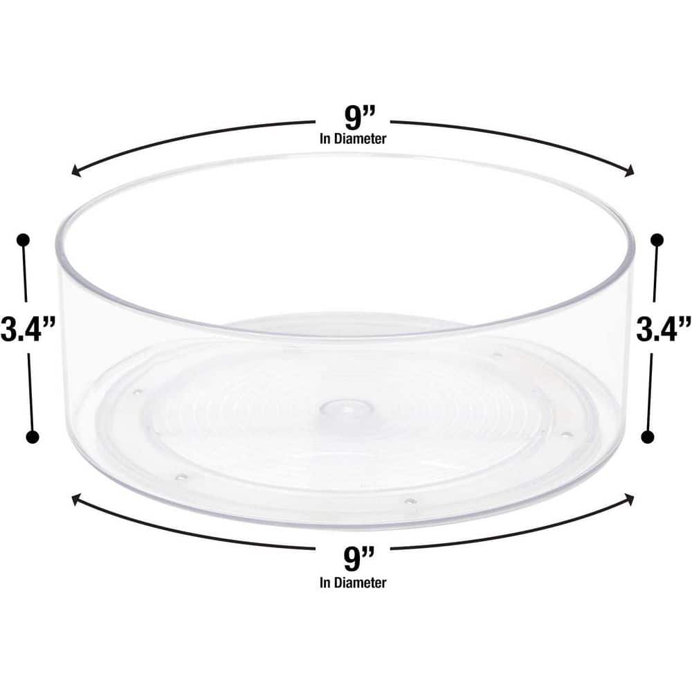 Sorbus 2 Pack 9 in Clear Plastic Round Rotating Organizers Refrigerator Lazy Susan Turntable