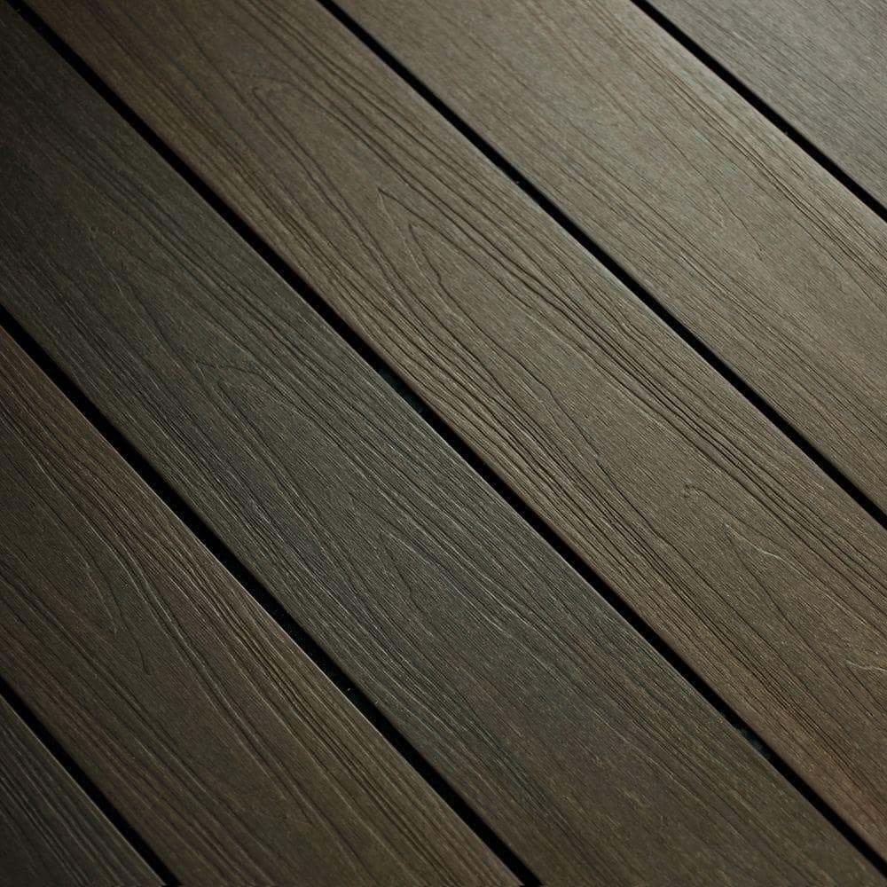 NewTechWood UltraShield Naturale Voyager Series 1 in. x 6 in. x 1 ft. Spanish Walnut Hollow Composite Decking Board Sample