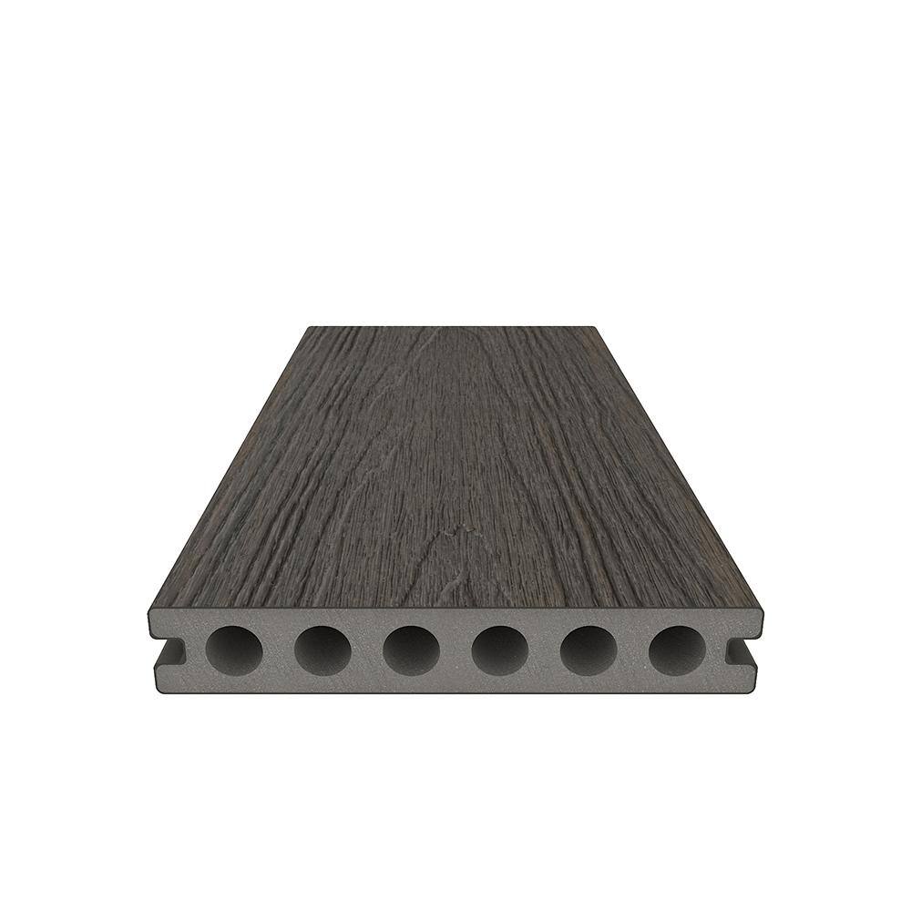 NewTechWood UltraShield Naturale Voyager Series 1 in. x 6 in. x 1 ft. Spanish Walnut Hollow Composite Decking Board Sample