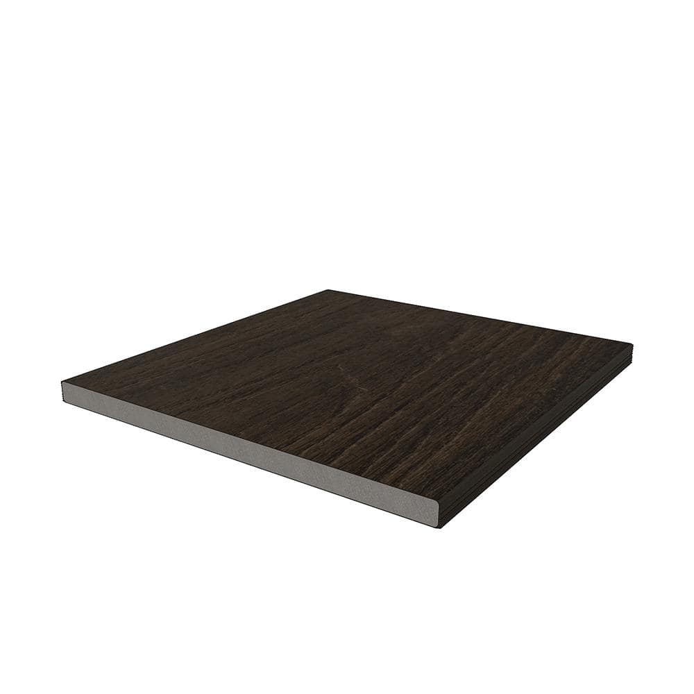 NewTechWood UltraShield 0.6 in. x 12 in. x 12 in. Spanish Walnut Fascia Composite Decking Board Sample