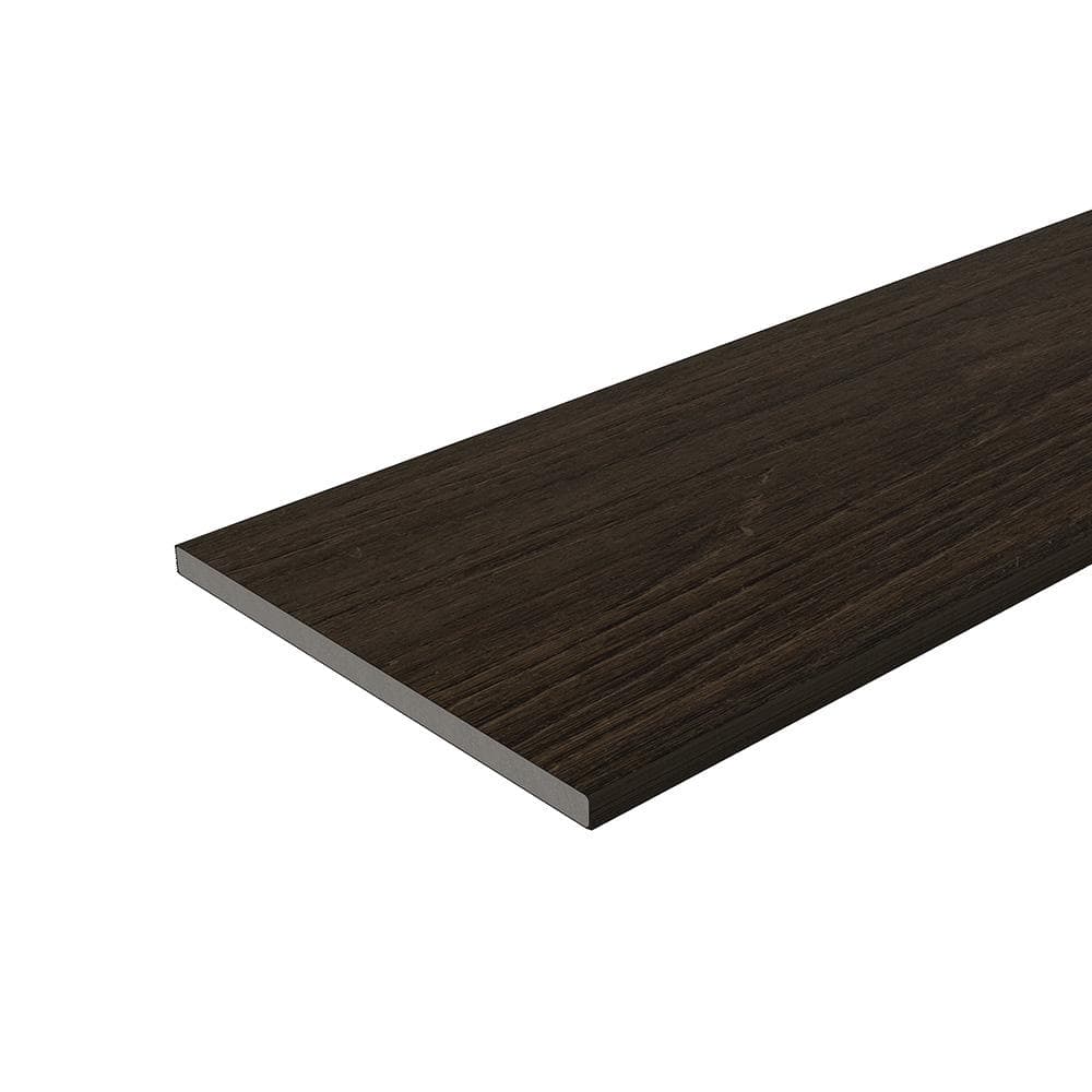 NewTechWood UltraShield 0.6 in. x 12 in. x 12 in. Spanish Walnut Fascia Composite Decking Board Sample