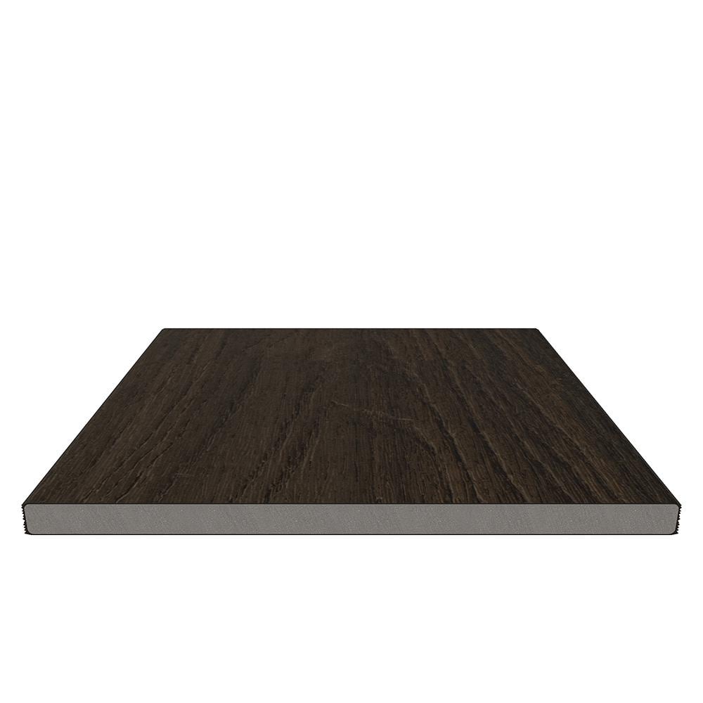 NewTechWood UltraShield 0.6 in. x 12 in. x 12 in. Spanish Walnut Fascia Composite Decking Board Sample