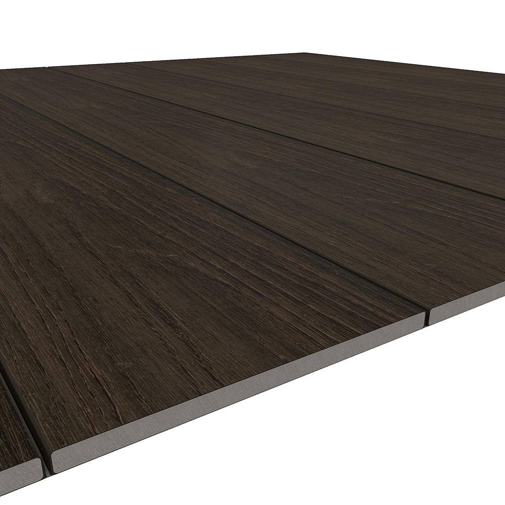 NewTechWood UltraShield 0.6 in. x 12 in. x 12 in. Spanish Walnut Fascia Composite Decking Board Sample