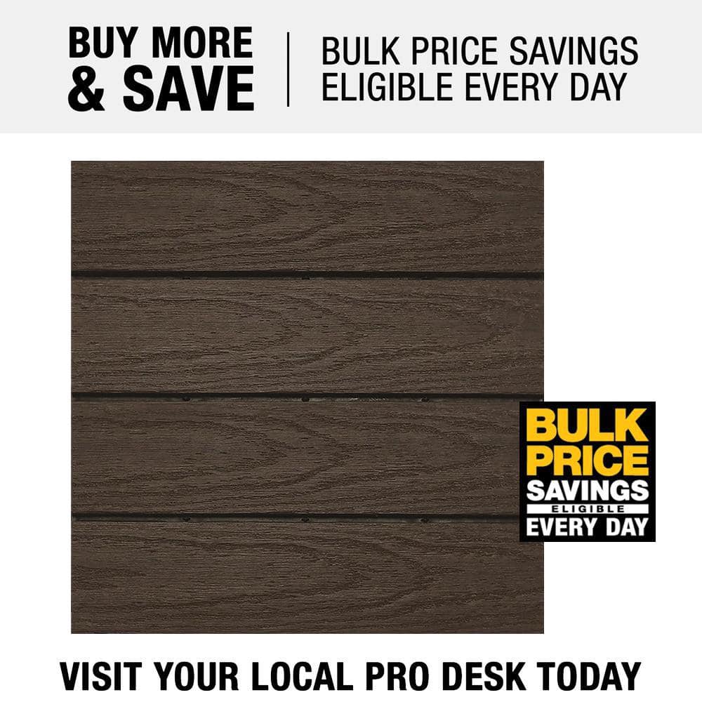 NewTechWood UltraShield Naturale 1 ft. x 1 ft. Quick Deck Outdoor Composite Deck Tile in Spanish Walnut (10 sq. ft. per Box)