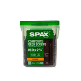 SPAX #10 x 2-3/4 in. Exterior Cylindric Head Composite Deck Screws Java Torx T-Star (350 Each) 5 LB Bit Included