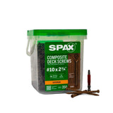 SPAX #10 x 2-3/4 in. Exterior Cylindric Head Composite Deck Screws Sand Torx T-Star (350 Each) 5 LB Bit Included