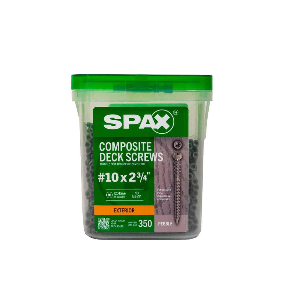 SPAX #10 x 2-3/4 in. Exterior Cylindric Head Composite Deck Screws Pebble Torx T-Star (350 Each) 5 LB Bit Included