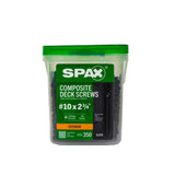SPAX #10 x 2-3/4 in. Exterior Cylindric Head Composite Deck Screws Slate Torx T-Star (350 Each) 5 LB Bit Included