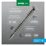 SPAX #10 x2-1/2 in. Exterior Trim Head Stainless Steel Wood Deck Screws Powerdeck TorxT-Star Plus(1500 Each)Bulk Bit Included