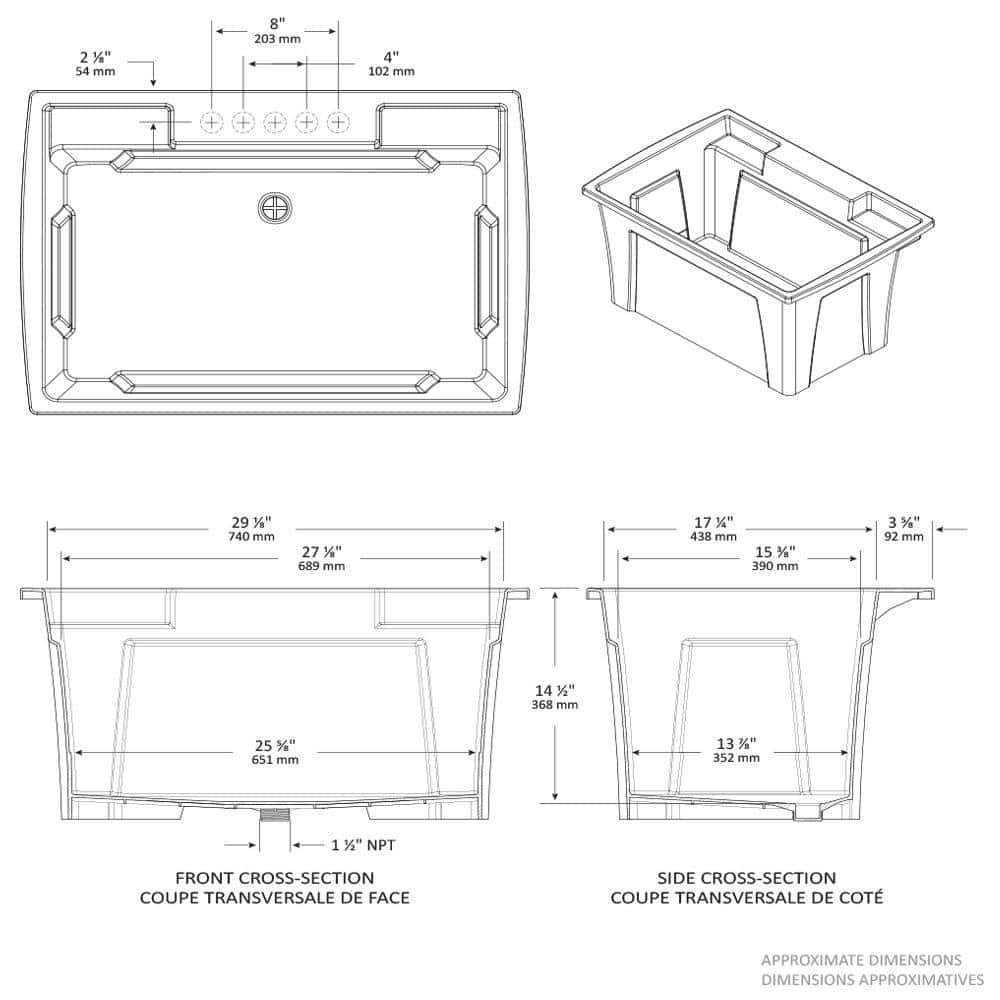RUGGED TUB 32 in. x 22 in. Granite Freestanding Utility Laundry Sink