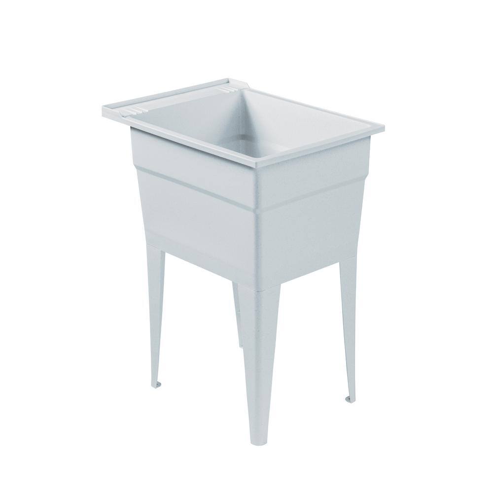 RUGGED TUB 18 x 24 Inch Granite Utility Sink Set with Pullout Faucet