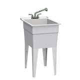 RUGGED TUB 18 in. x 24 in. Granite Freestanding Utility Laundry Sink with Pullout Faucet
