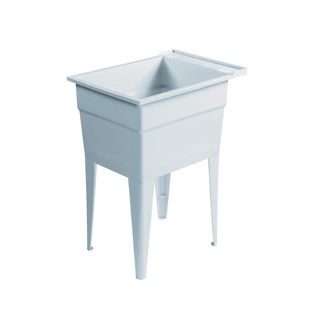 RUGGED TUB 18 in. x 24 in. Granite Freestanding Utility Laundry Sink with Pullout Faucet