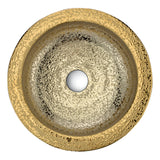 ANZZI Regalia Series Vessel Sink in Smoothed Gold, 16.5 in. Round Tempered Deco-Glass