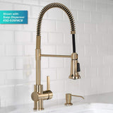 KRAUS Britt Single-Handle Spring Coil Kitchen Faucet in Spot Free Antique Champagne Bronze