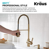 KRAUS Britt Single-Handle Spring Coil Kitchen Faucet in Spot Free Antique Champagne Bronze