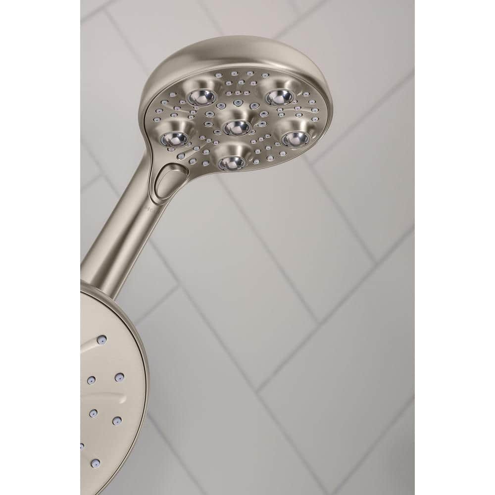 Moen HydroRoller Massage 3-Spray 7.5 in. Dual Handheld Shower Head with Body Spray, Spot Resist Brushed Nickel