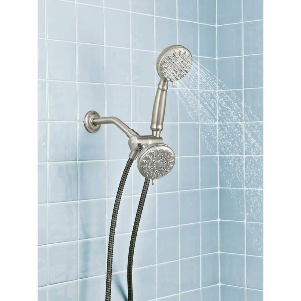 Banbury 5-spray 4 in. Dual Shower Head and Handheld Shower Head in Spot Resist Brushed Nickel by Moen